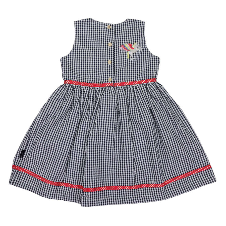 Unicorn Seersucker Dress Navy