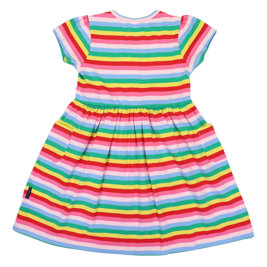 Rainbow Stripe Cotton Dress