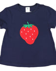 Strawberry Applique Swing Top Navy