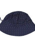 Gold Spot Cotton Poplin Sun Hat Navy