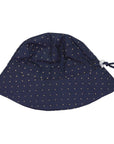 Gold Spot Cotton Poplin Sun Hat Navy