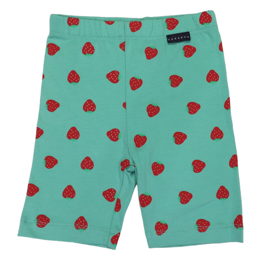 Strawberry Print Bike Short Green