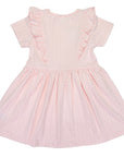 Gold Spot Sleeved Cotton Frill Dress Light Pink