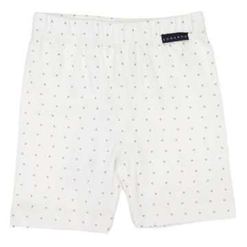 Gold Spot Cotton Bike Shorts White