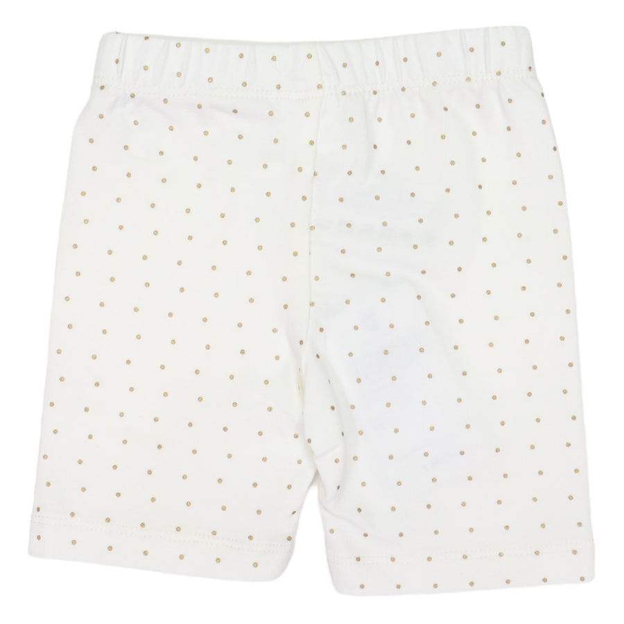 Gold Spot Cotton Bike Shorts White