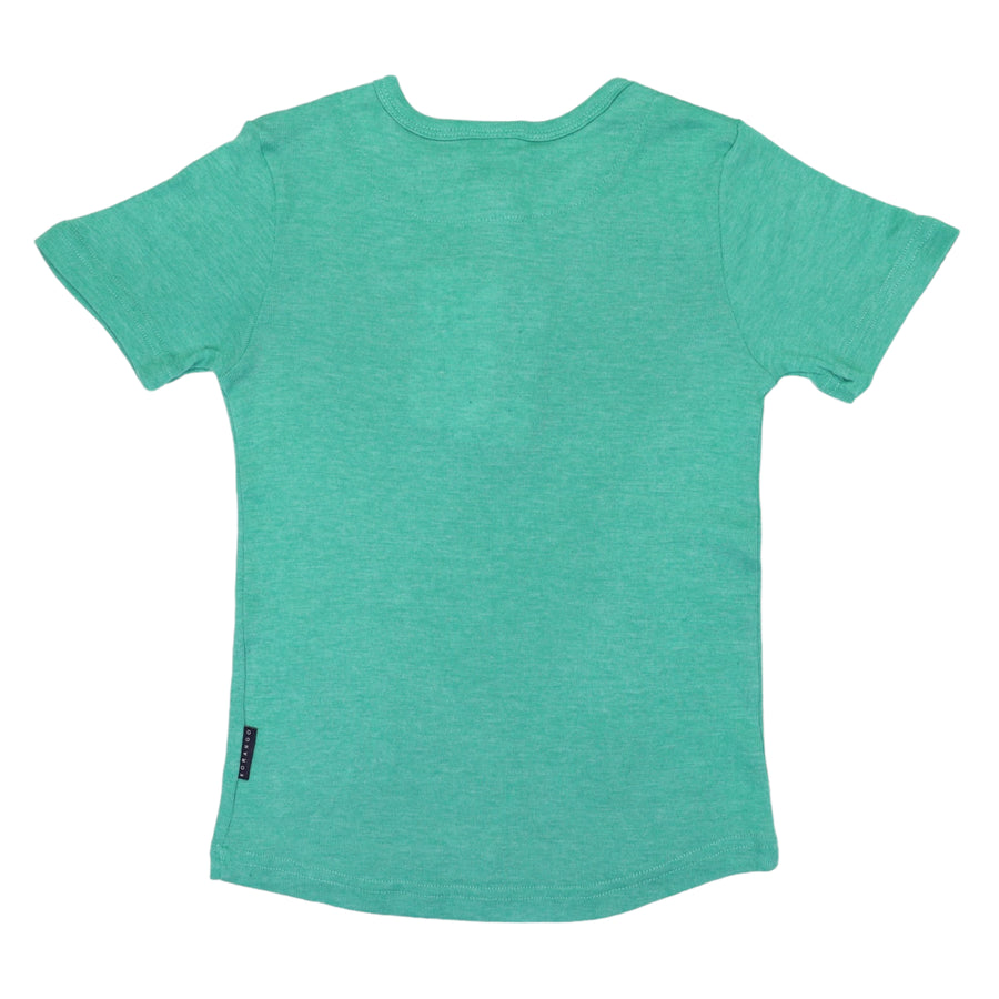 Short Sleeve Cotton Modal Henley Tee Green