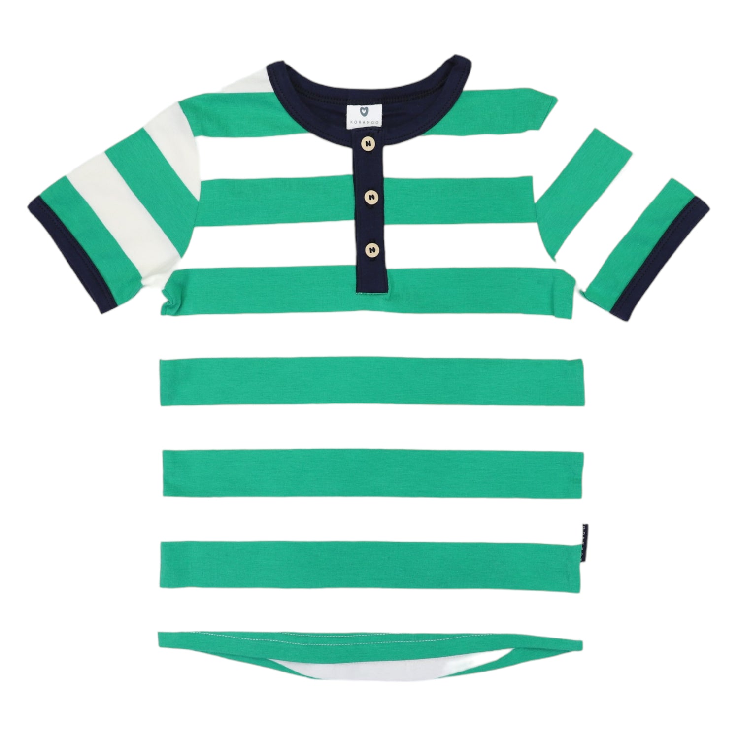 Striped Henley Tee Green Stripe