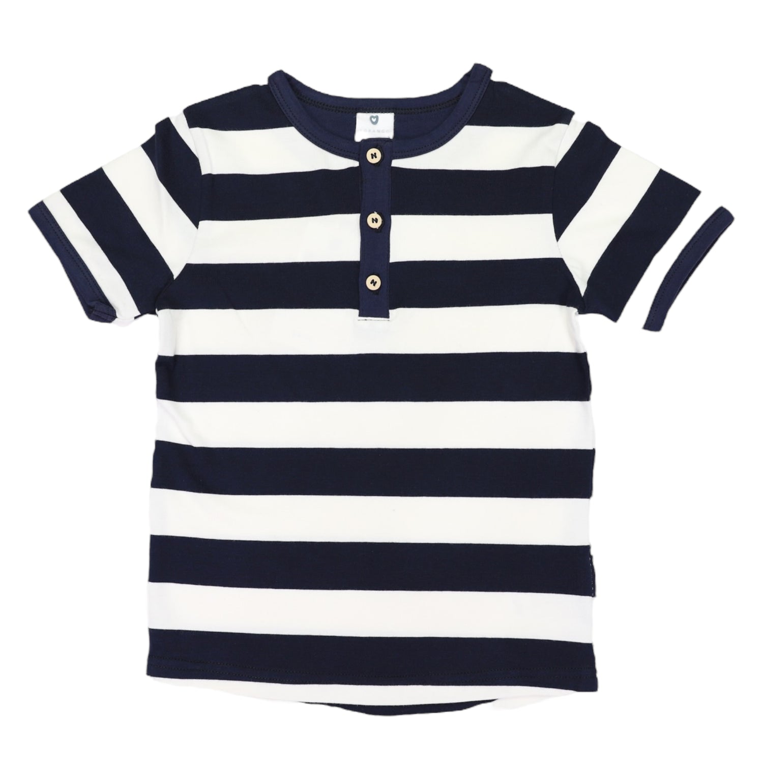 Striped Henley Tee Navy Stripe