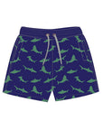 Shark Print Quick Dry Recycled 4 Way Stretch Boardies Navy