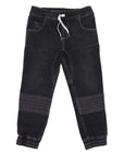 Stretch Denim Jean with Drawstring Charcoal