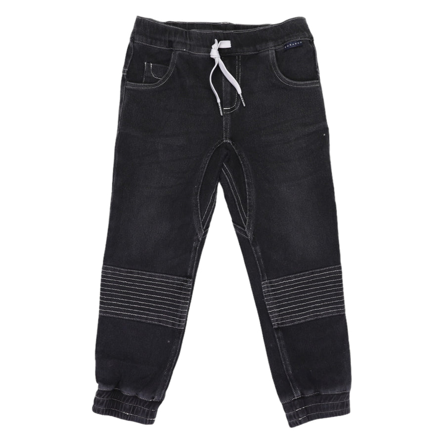 Stretch Denim Jean with Drawstring Charcoal