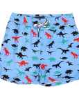 Dinosaur Print Quick Dry Recycled 4 Way Stretch Boardies Airy Blue