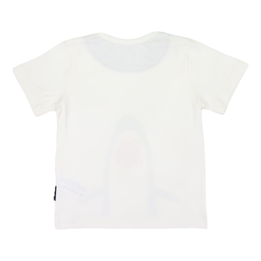 Shark Print Tee White