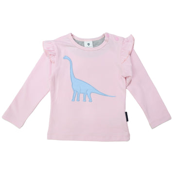 Top with Brachiosaurus Applique Pink