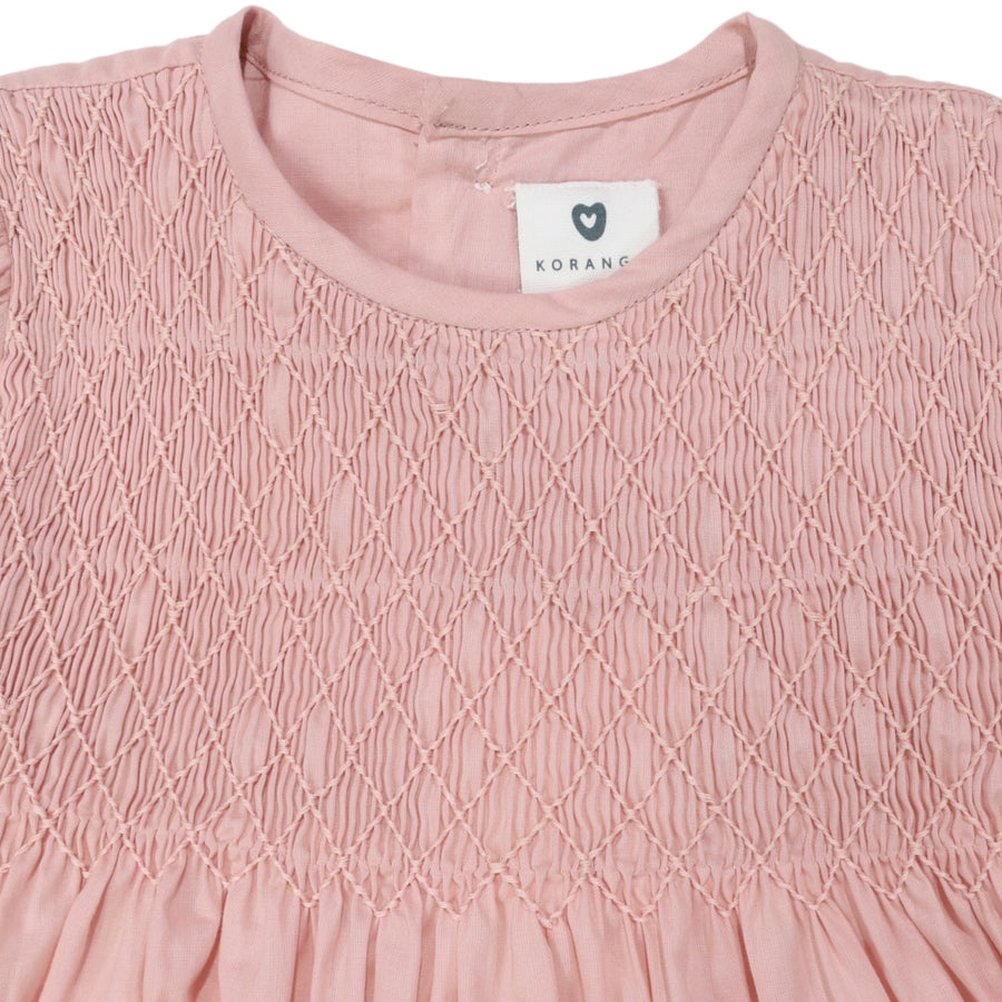 Subtle Smocked Dress Dusty Pink