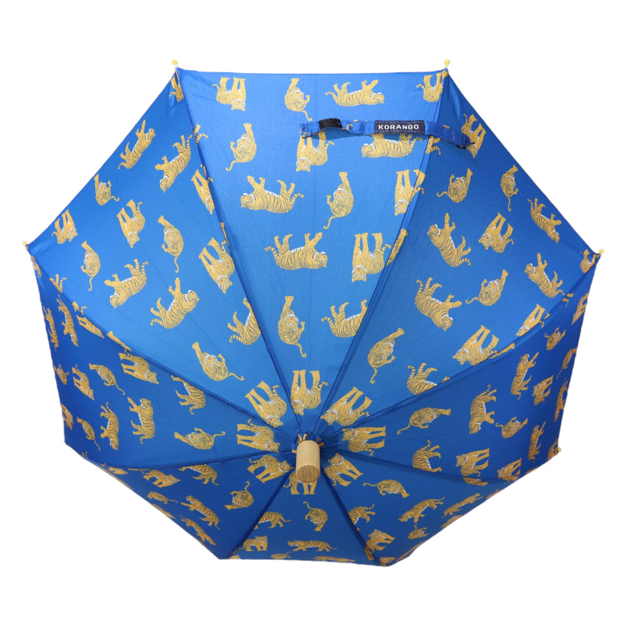 Tiger Print Umbrella Blue