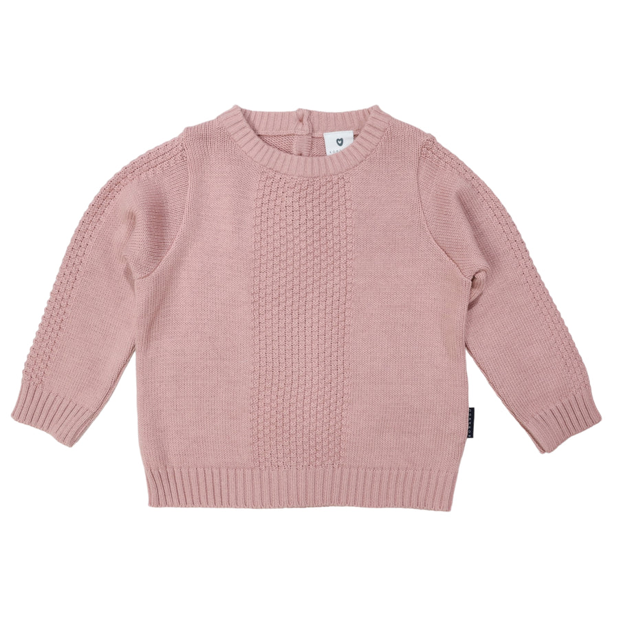 Textured Knit Sweater Dusty Pink