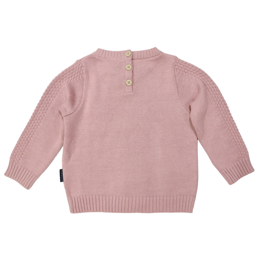 Textured Knit Sweater Dusty Pink