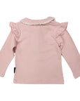 Collared Frill Top Dusty Pink