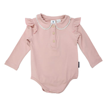 Collared Bodysuit Dusty Pink