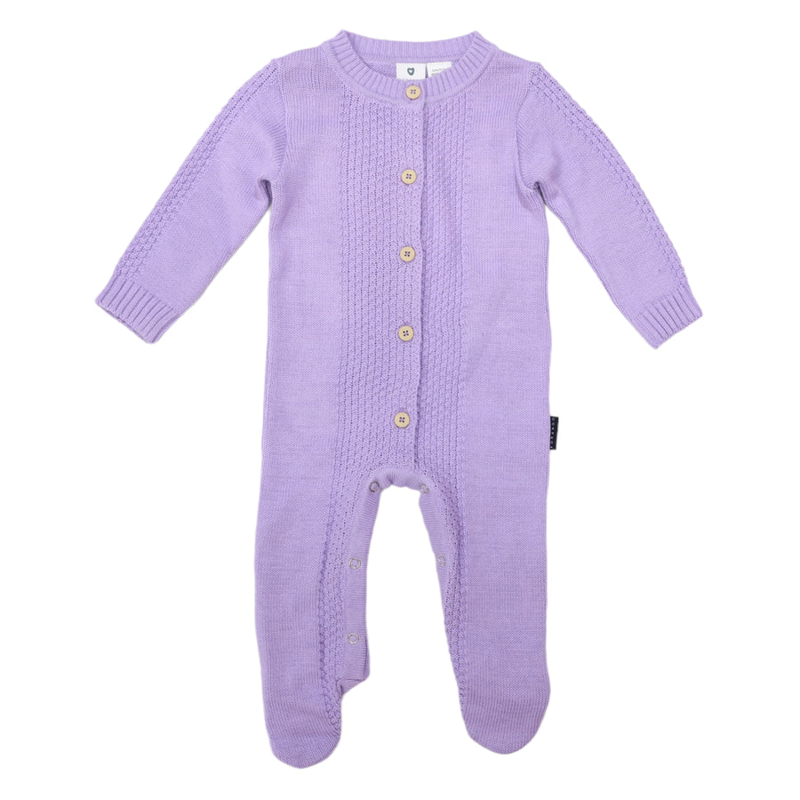 Textured Knit Romper Lavender