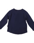 Long Sleeve Top with Truck Applique Navy