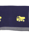 Knit Blanket with Truck Design Navy