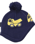 Knit Beanie with Truck Design Navy