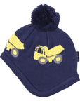 Knit Beanie with Truck Design Navy