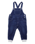 Stretch Denim Overalls Dark Blue