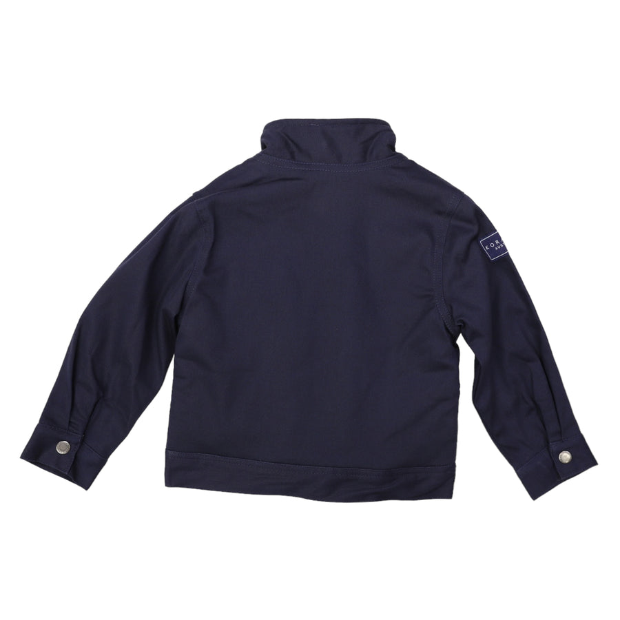 Stretch Twill Jacket with Sherpa Lining Navy