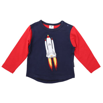Top with Rocket Applique Red