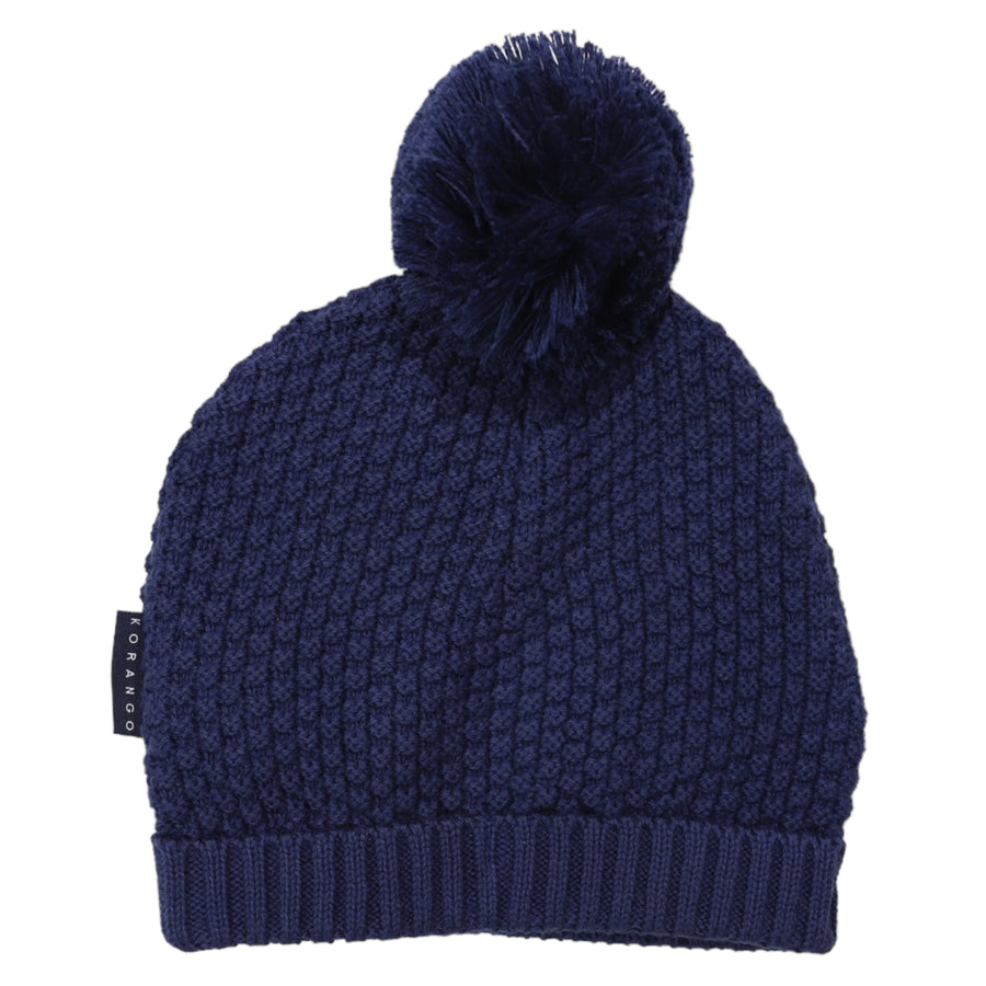 Textured Knit Beanie Navy