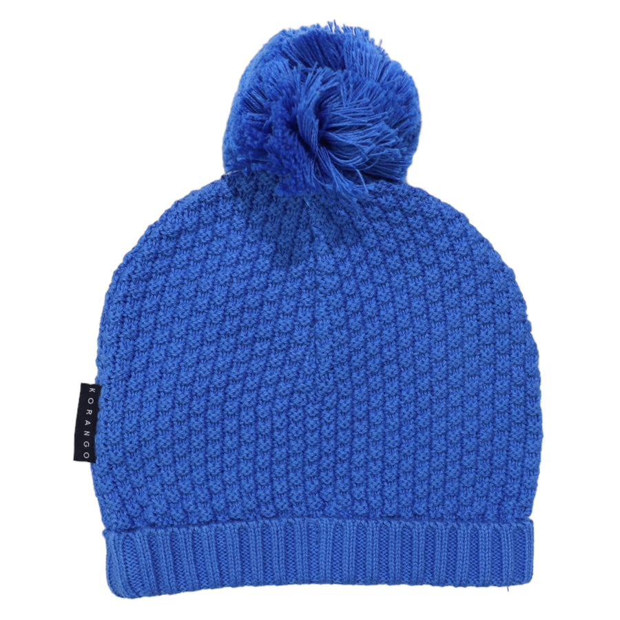 Textured Knit Beanie Blue