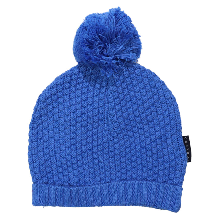 Textured Knit Beanie Blue