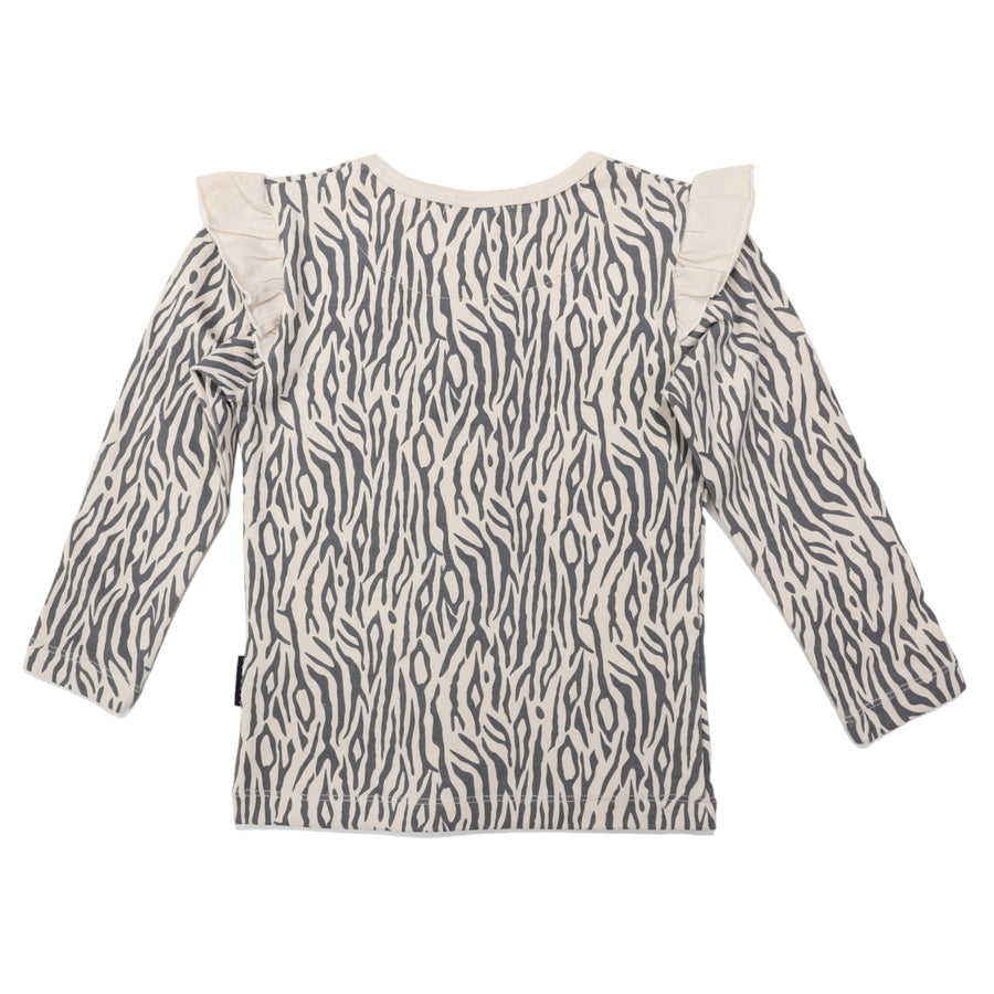 Tiger Stripes Frill Top Tapioca