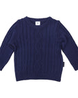 Textured Knit Sweater Navy