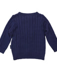 Textured Knit Sweater Navy