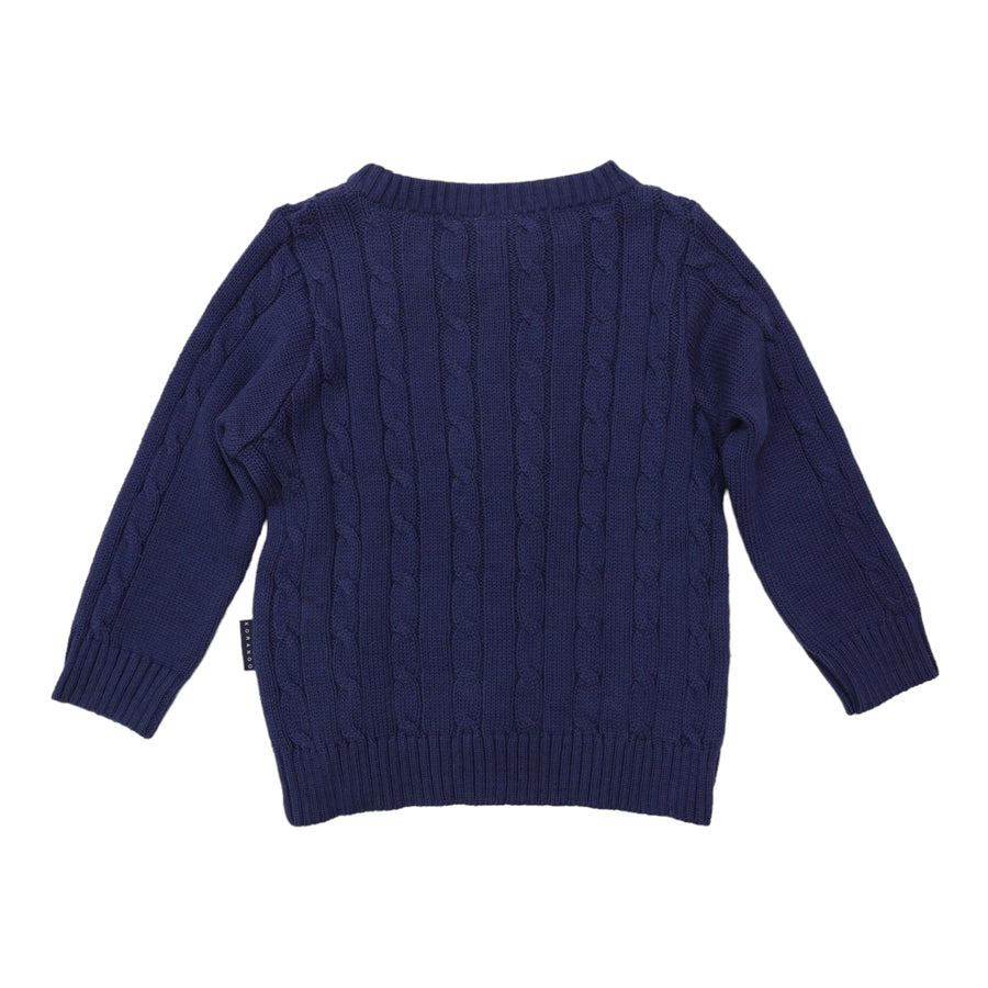 Textured Knit Sweater Navy