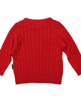 Textured Knit Sweater Red