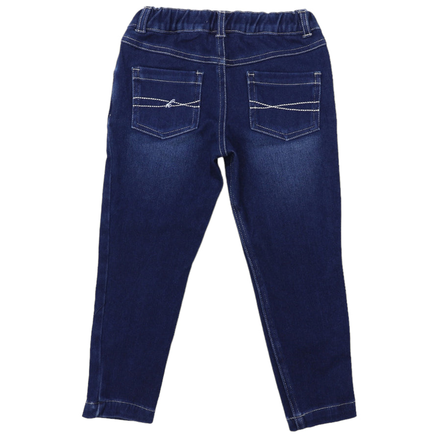 Stretch Jean with Adjustable Waist Dark Blue