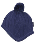 Textured Pattern Knit Beanie Navy