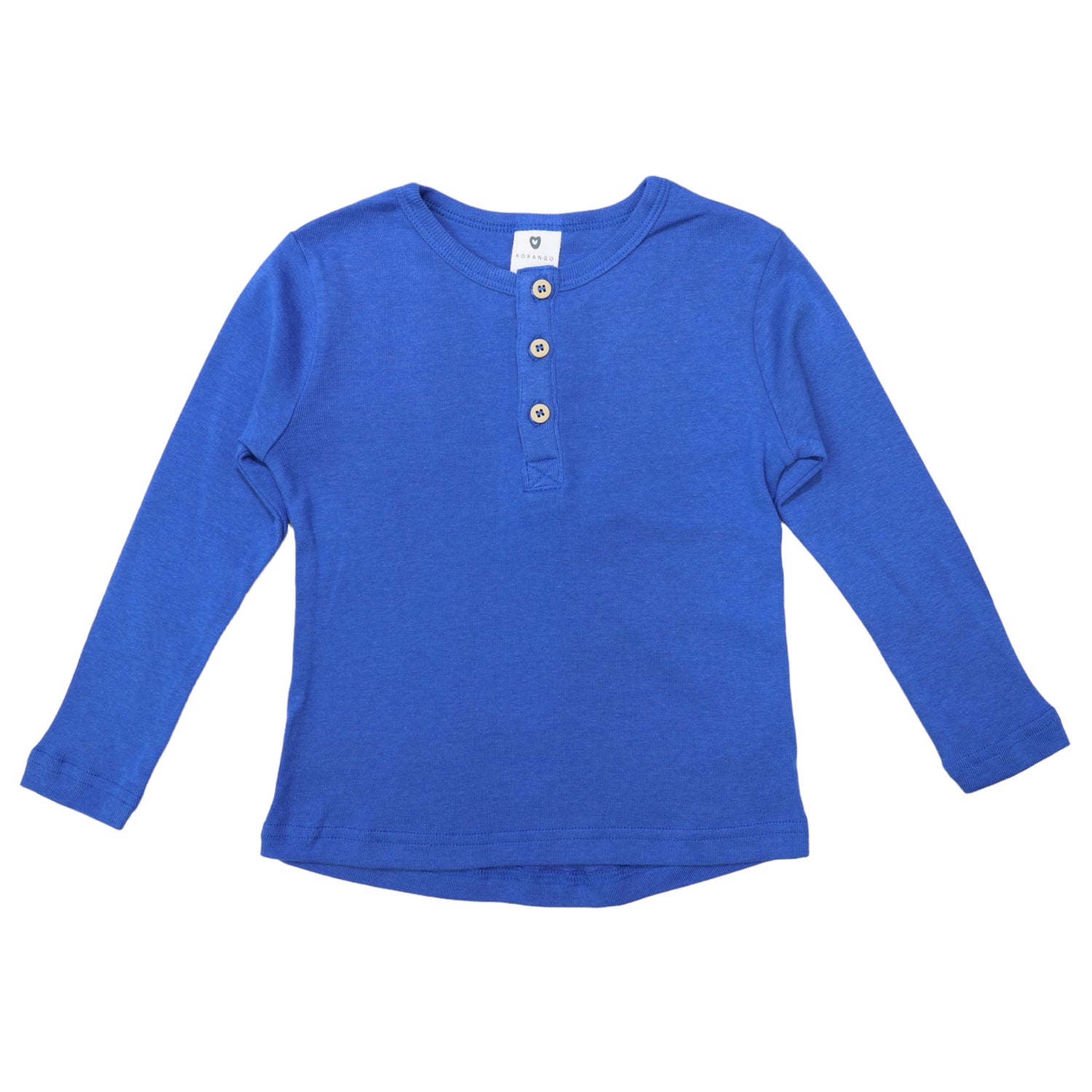 Soft Cotton Modal Henley Top Blue