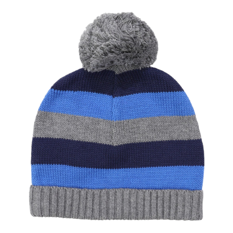 Stripe Knit Beanie Charcoal