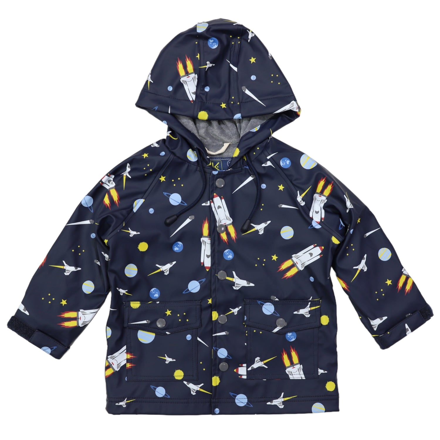 Space Rocket Raincoat Navy