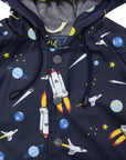 Space Rocket Raincoat Navy
