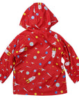 Space Rocket Raincoat Red