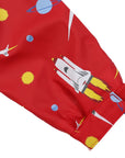 Space Rocket Raincoat Red
