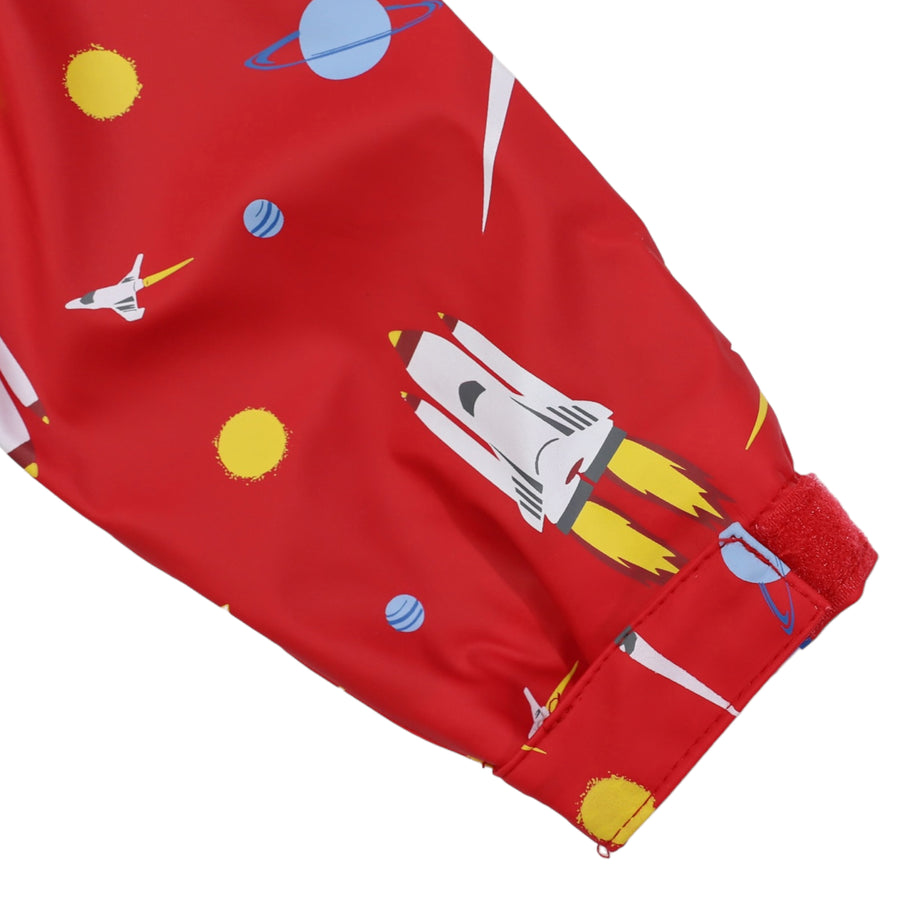 Space Rocket Raincoat Red