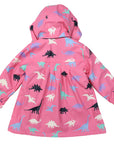 Dinosaur Colour Change Raincoat Hot Pink